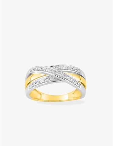 Bague en or jaune et blanc...