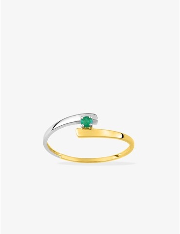 Bague or 375 ‰ et rhodium...