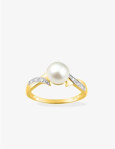 Bague Or 750 ‰  perles de...