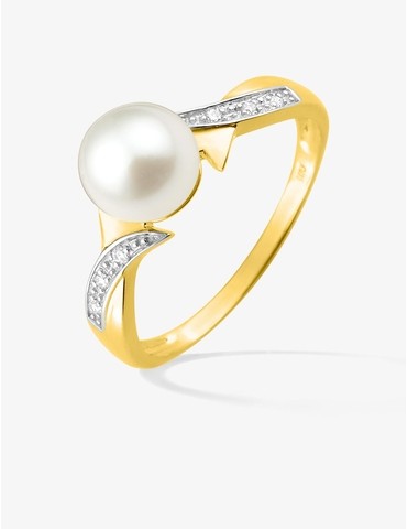Bague Or 750 ‰  perles de...
