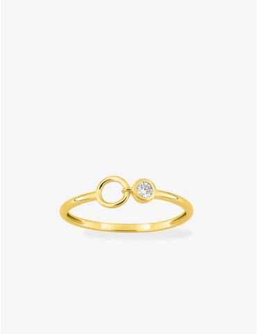 Bague or 750 ‰ avec diamant...