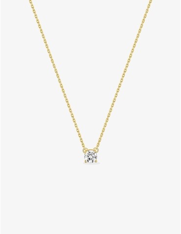 Collier solitaire or jaune...