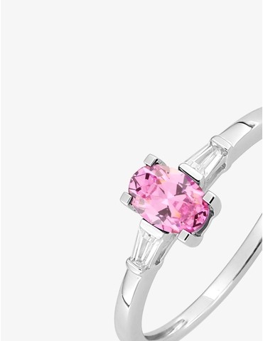 Bague or 750 ‰ blanc avec...
