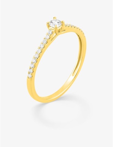 Bague solitaire accompagné...