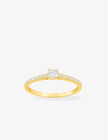 Bague solitaire accompagné...