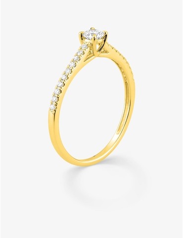 Bague solitaire accompagné...
