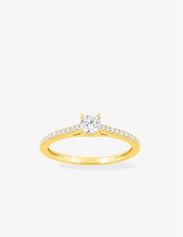 Bague solitaire accompagné...