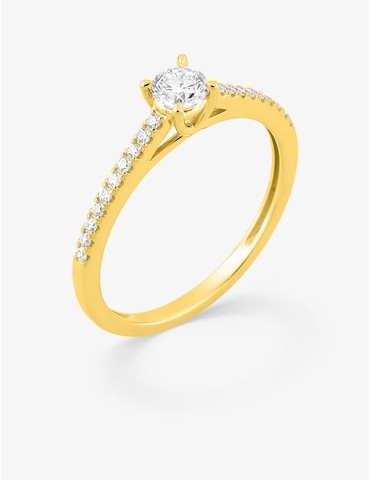 Bague solitaire accompagné...