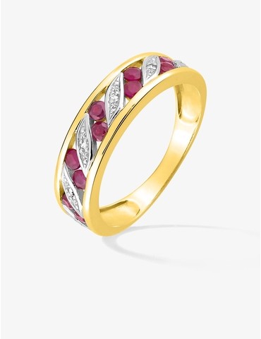 Bague or 375 ‰ jaune et...