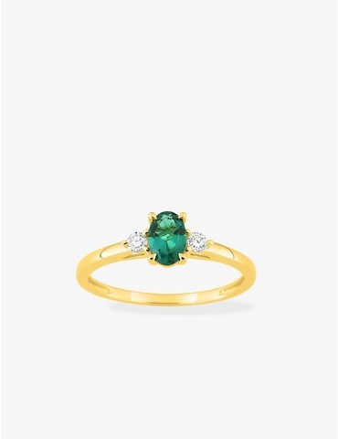 Bague émeraude synthétique...