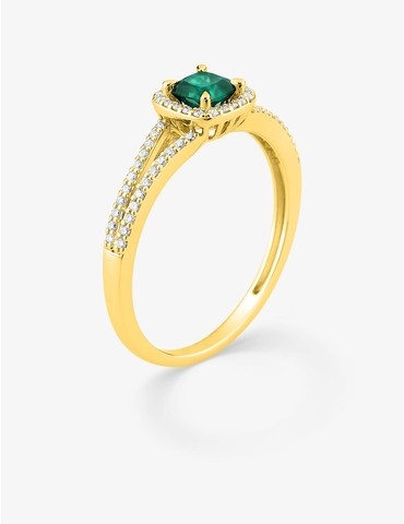 Bague émeraude synthétique...