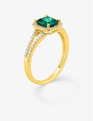 Bague émeraude synthétique...