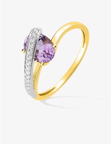 Bague en or jaune 375 ‰ et...