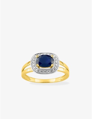 Bague en or jaune 375 ‰ et...