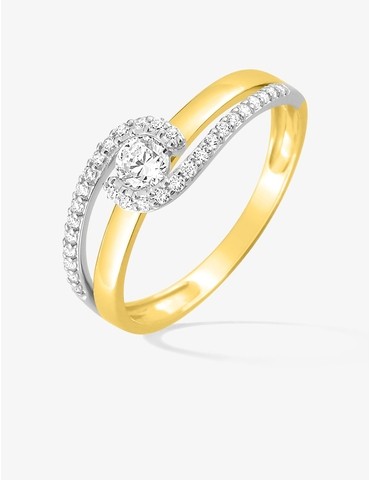 Bague en or jaune et blanc...