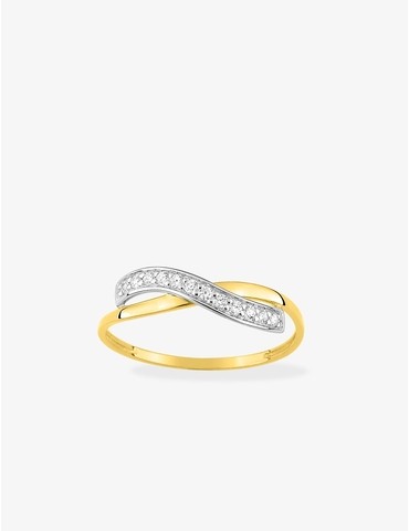 Bague or 375 ‰ jaune et...