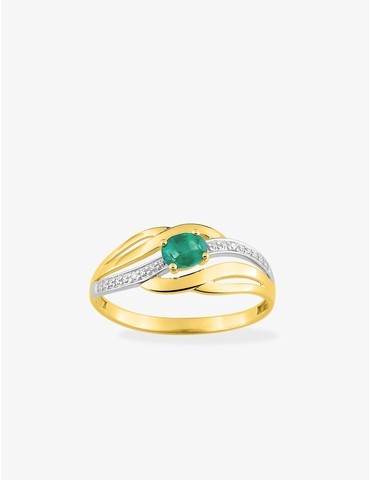 Bague bicolore en or 375 ‰,...
