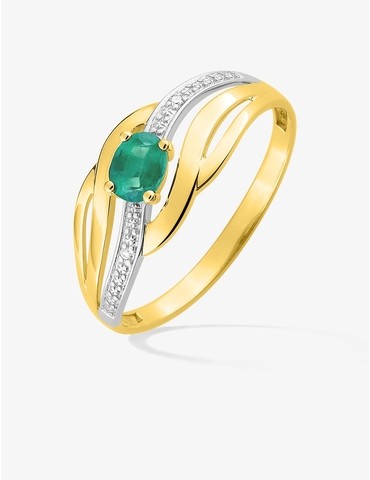 Bague bicolore en or 375 ‰,...