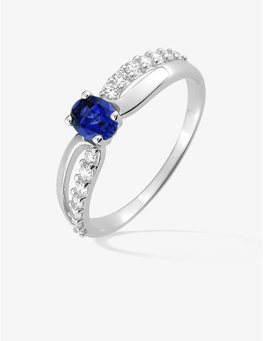 Bague en or blanc 375 ‰,...