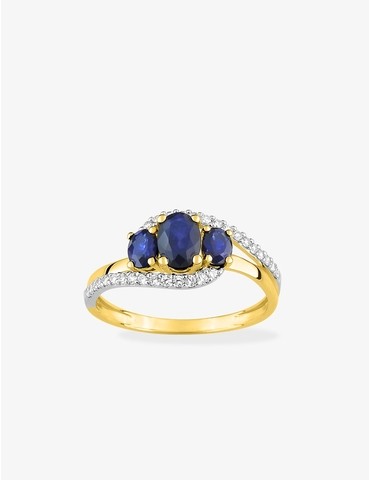 Bague en or jaune 375 ‰ et...