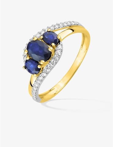 Bague en or jaune 375 ‰ et...