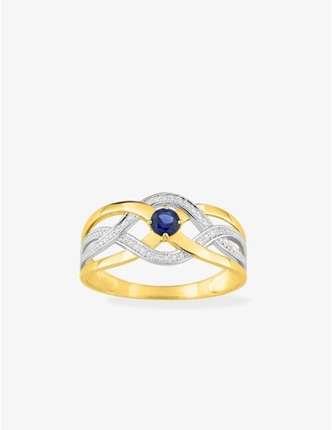 Bague solitaire saphir en...