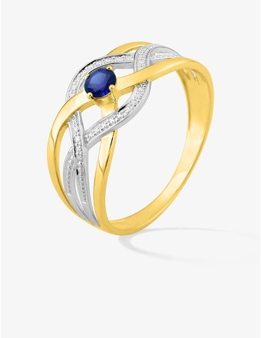 Bague solitaire saphir en...