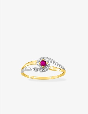 Bague rubis en or jaune 375...