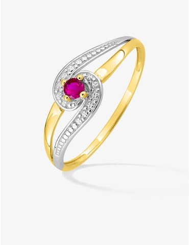 Bague rubis en or jaune 375...