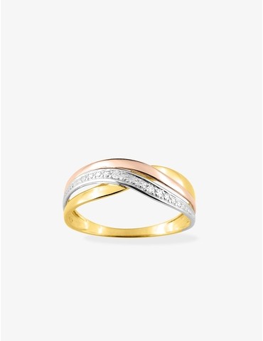 Bague en or jaune 375 ‰ et...