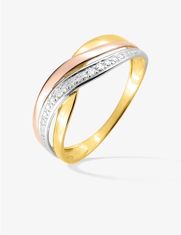 Bague en or jaune 375 ‰ et...