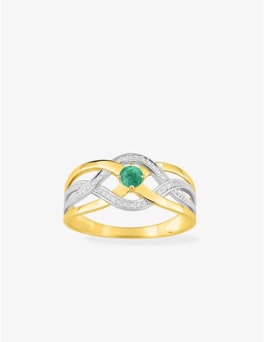 Bague émeraude en or jaune...