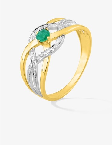 Bague émeraude en or jaune...