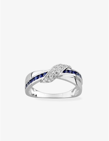 Bague en or blanc 375 ‰,...