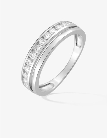 Bague en or blanc 375 ‰ et...
