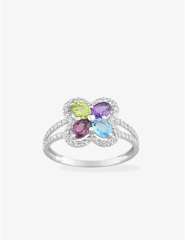 Bague en or blanc 375 ‰,...