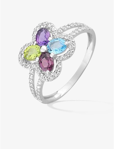 Bague en or blanc 375 ‰,...
