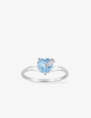 Bague or 375 ‰ blanc avec...