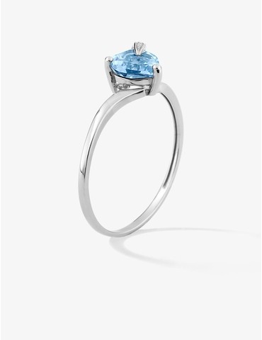Bague or 375 ‰ blanc avec...