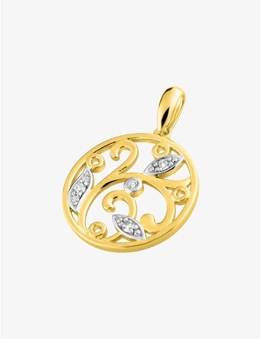 Pendentif or 375 ‰ jaune et...