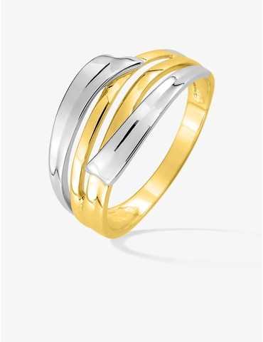 Bague bicolore or 375 ‰...