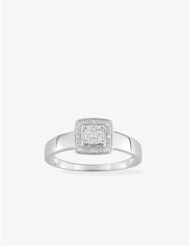 Bague or 750 ‰ blanc avec...