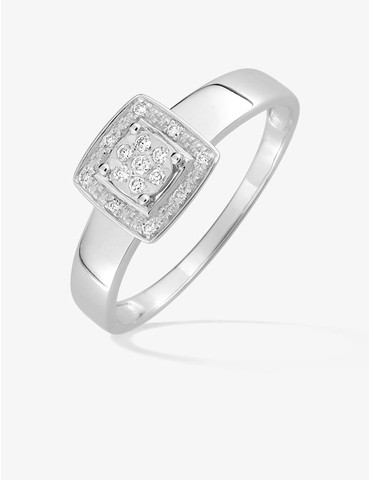 Bague or 750 ‰ blanc avec...