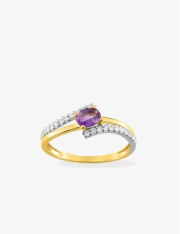 Bague bicolore or 375 ‰...