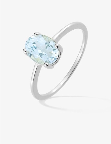 Bague or 375 ‰ blanc avec...