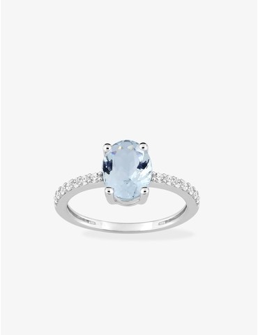 Bague or 750 ‰ blanc avec...