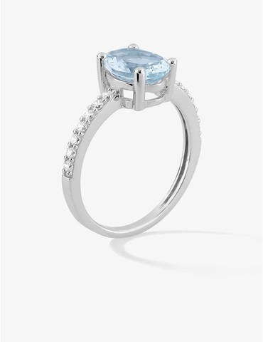 Bague or 750 ‰ blanc avec...