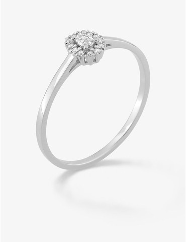 Bague solitaire ovale avec...