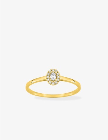 Bague solitaire ovale avec...