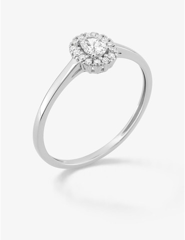 Bague solitaire ovale avec...